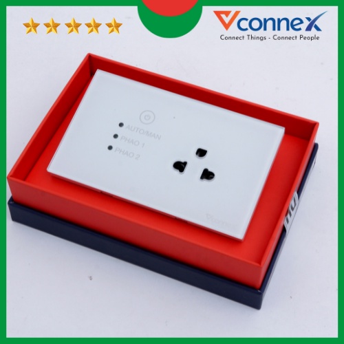 Ổ cắm máy bơm chống giật an toàn, chuyển nguồn cho van phao điện thông minh Vconnex. Bảo hành 24 tháng 1 đổi 1