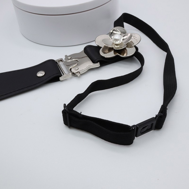 Cà Vạt Giả Da Đính Nơ Màu Bạc Phong Cách Punk Gothic Cho Nữ