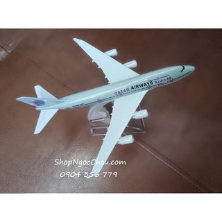 Mô hình máy bay tĩnh B747 Qatar Airlines 16cm