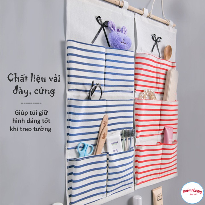 Túi Vải Treo Tường, sau cửa 3 tầng 6 ngăn decor xinh xắn - br00509