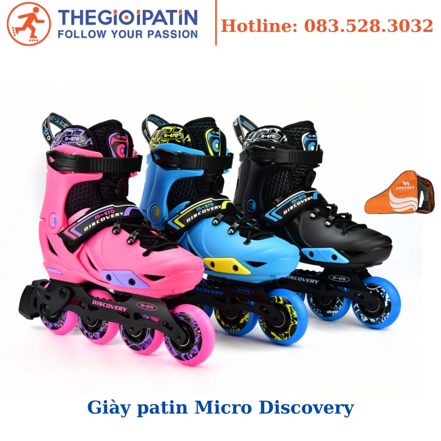 Giày patin trẻ em Micro Discovery chính hãng, giày trượt patin cao cấp kèm phụ kiện chính hãng