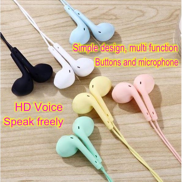 Set 2 Tai Nghe Mini 3.5mm Màu Sắc macaron 8 Màu Chất Lượng Cao