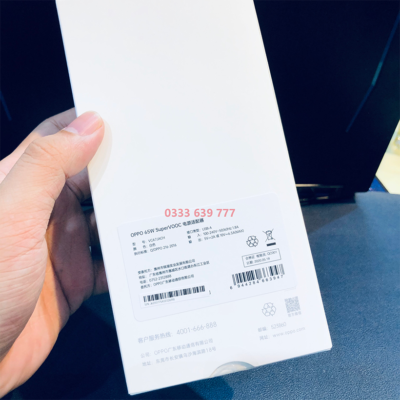 Sạc Nhanh Super VOOC 2.0 65W Cho Oppo Reno5 - Hàng Fullbox - Chính Hãng