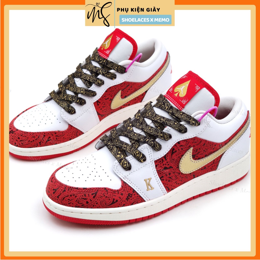 Dây Giày Custom Air Jordan 1 King &amp; Queen Spades Thần Bài Memolaces 2022