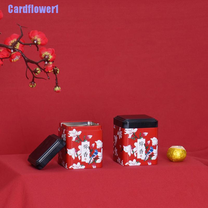 1 Bộ Hộp Đựng Trà / Cà Phê / Bánh Kẹo Hình Vuông Họa Tiết Cổ Điển