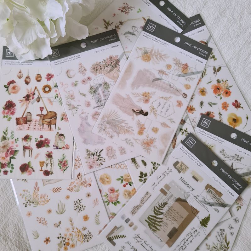 Krisna.room ♡ MU PrintOn- Set 2 tờ sticker cạo trang trí sổ