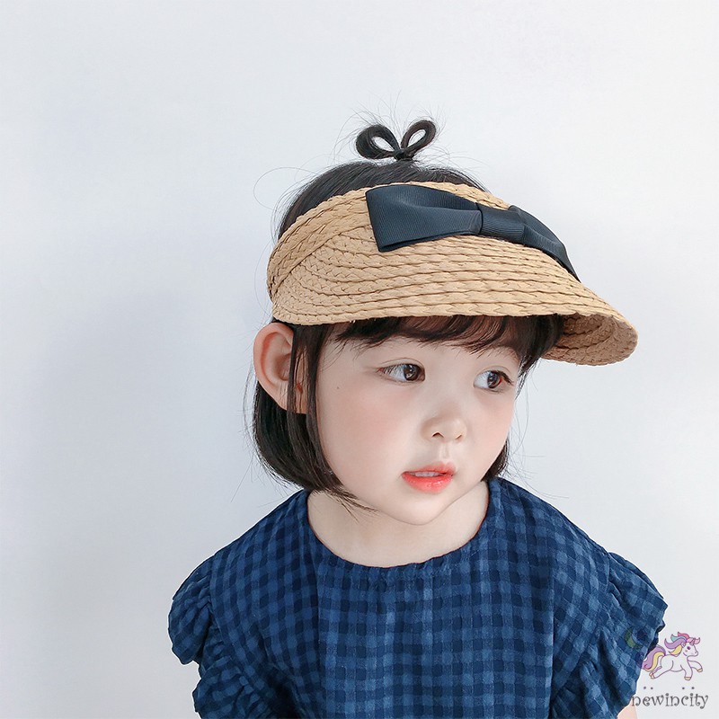 Mũ cói phối nơ thời trang Hàn Quốc cho bé gái