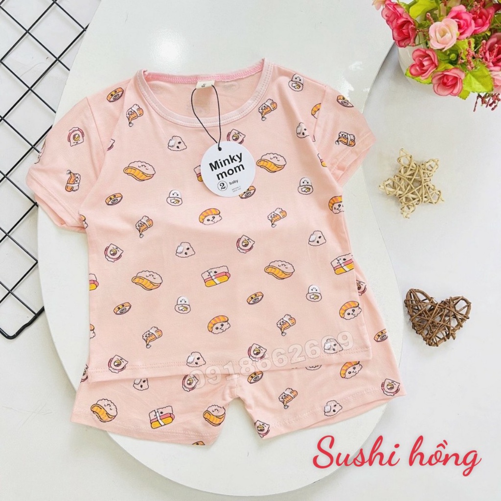 Bộ cộc Minky họa tiết cao cấp cho bé gái, bé trai size từ 3- 18 kg