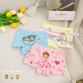 Quần chip bé gái, quần lót đùi trẻ em cotton cao cấp mềm mịn họa tiết công chúa, mickey, hellokitty, pony
