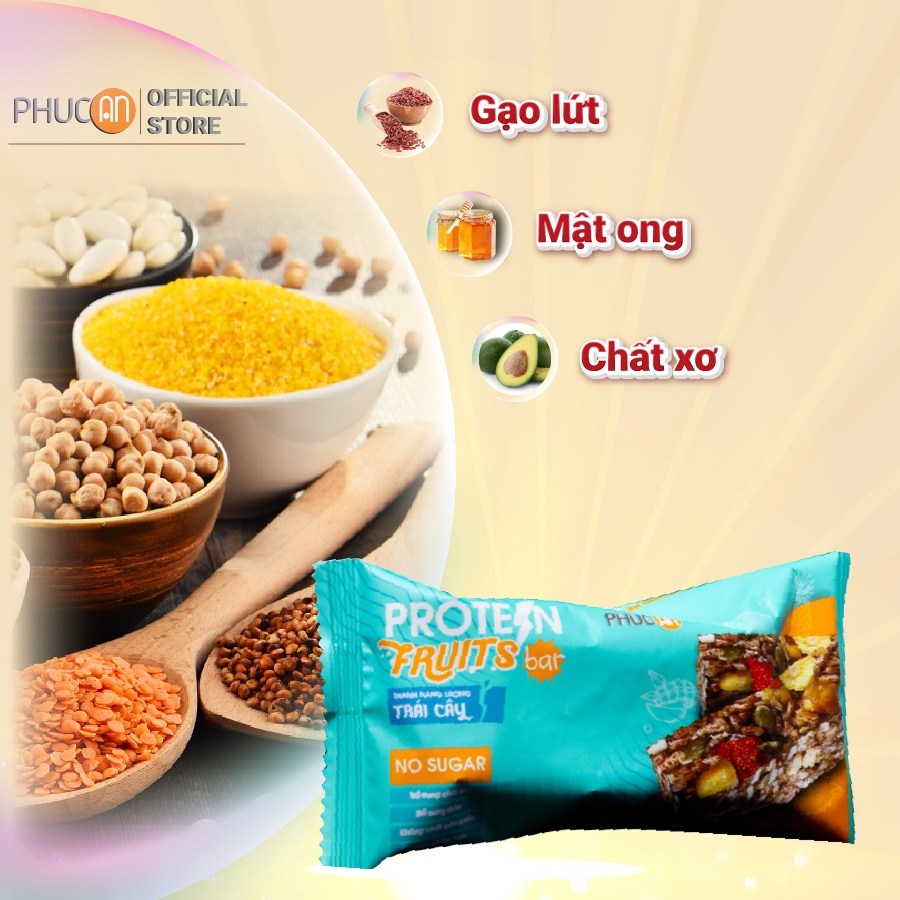 Thanh năng lượng Protein bar Trái Cây Phúc An - Thay thế bữa ăn nhẹ trước tập