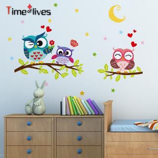 TF▶ Home Removable Waterproof Cartoon Animal Owl Wall Sticker For Kids Rooms  Wall Decals Wall Art (Size: 30cm by 40cm, 
