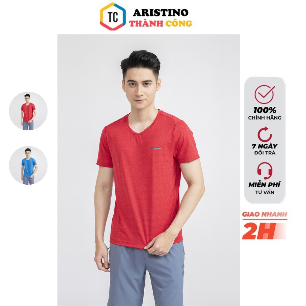 Áo cộc tay cổ tròn Aristino  mềm mát 2 màu ATS015S1