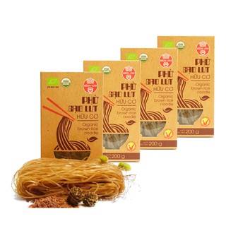 Combo 4 hộp Phở gạo lứt hữu cơ Bích Chi (200g)