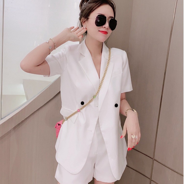 Set Vest Nữ Công Sở Cao Cấp, Bộ Áo Vest Nữ Tay Ngắn Và Quần Short Trơn Basic - Thanh Lịch,  Siêu Mát - SINB.STORE | BigBuy360 - bigbuy360.vn