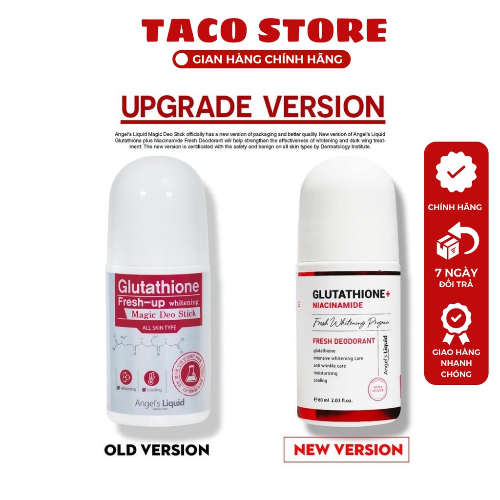 Lăn nách Angel’s Liquid Glutathione plus Niacinamide Arbutin Fresh Deodorant 60ml - Mờ thâm, sáng da