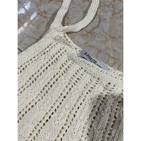 Áo Zara Auth Tuồn Chất Len Đanh Rõ Nét Sexy Xanh Size S