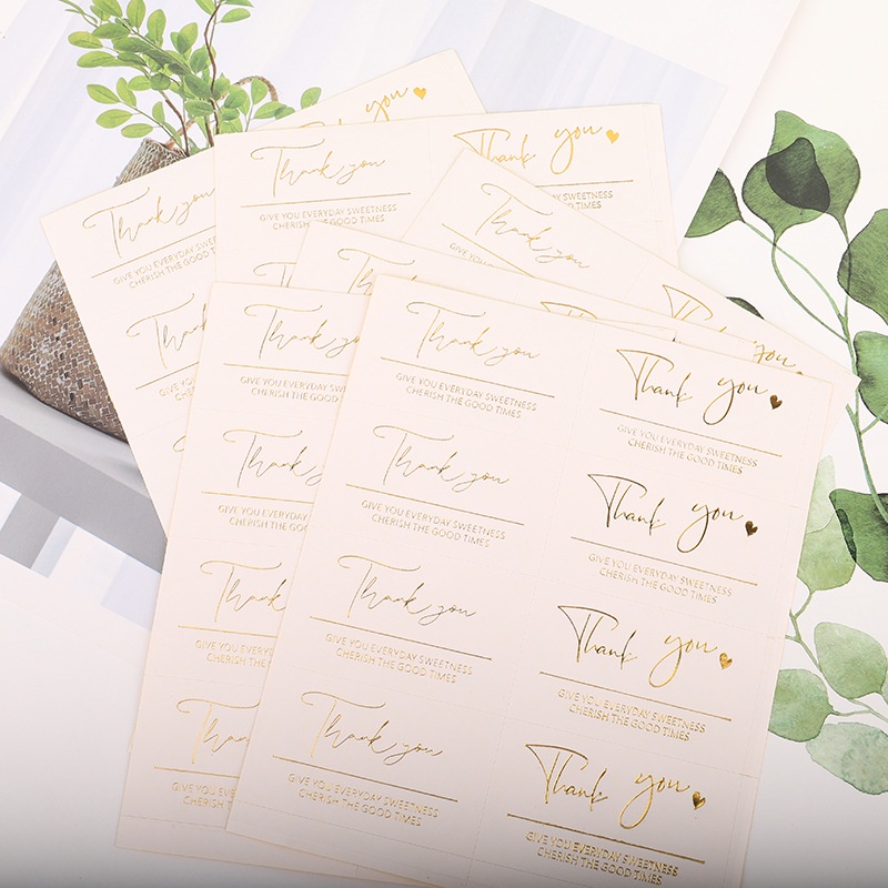 8 Sticker tem chữ THANK YOU hình chữ nhật