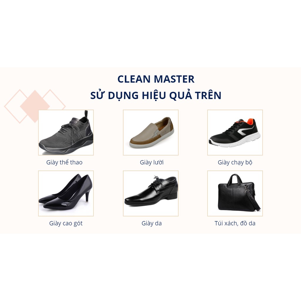 3 Gói Khăn lau giày cao cấp Clean Master vệ sinh cho giày thể thao, giày sneaker, giày da