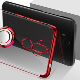 For Huawei Mate 9 Ring Stand Soft Plating Clear TPU Cover