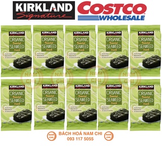 [LỐC 10 GÓI] RONG BIỂN SẤY KHÔ ĂN LIỀN KIRKLAND SIGNATURE ORGANIC ROASTED SEAWEED 17G (CHUẨN COSTCO USA)