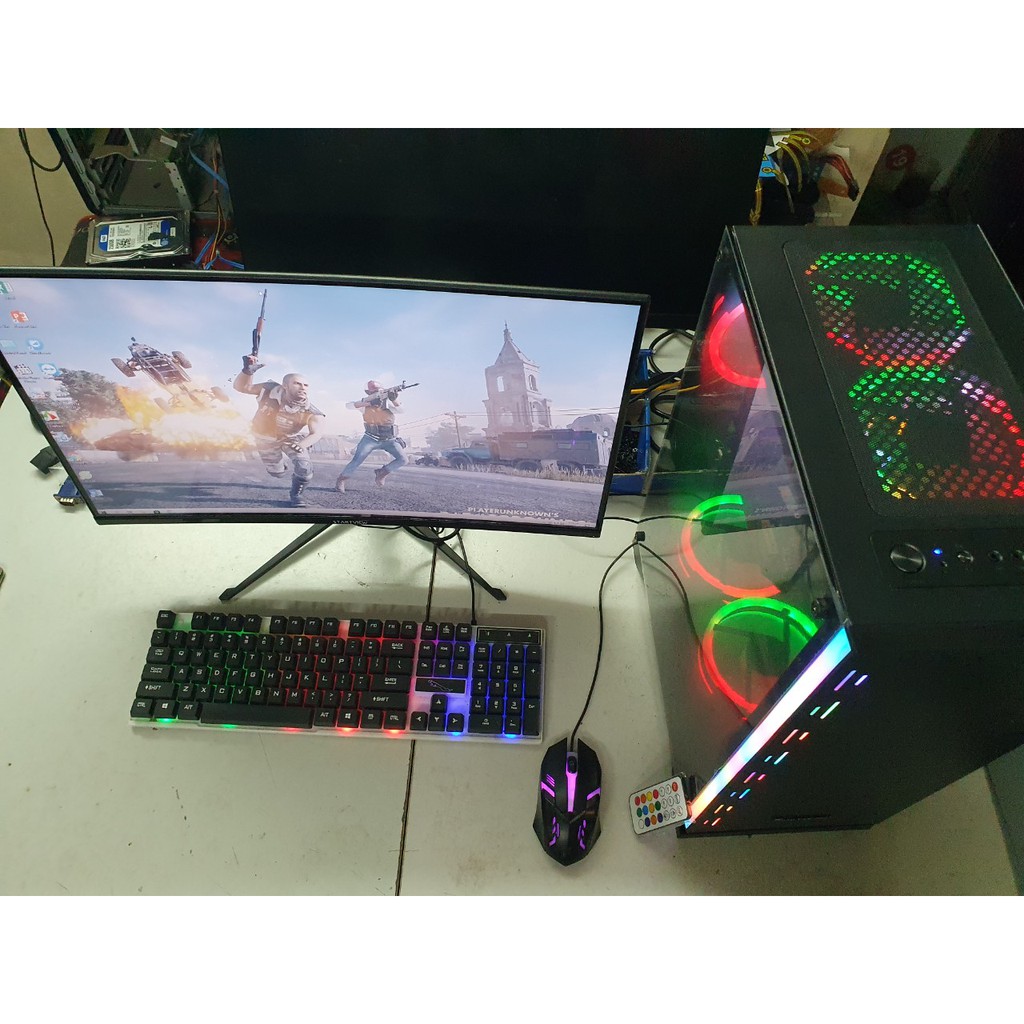 [GAME ĐỘ LED] Bộ máy tính để bàn MỚI pc chơi game màn 24 cong intel i5 6400 ram DDR4 mới nhất siêu nhanh siêu mượt | BigBuy360 - bigbuy360.vn
