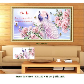 Tranh đính đá cha mẹ VS266 (100 x 55 cm)