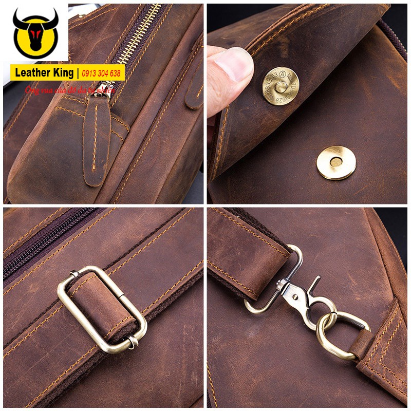 Túi Đeo Ngực Nam | Túi Đeo Chéo | Da Bò Cao Cấp 100% Chính Hãng