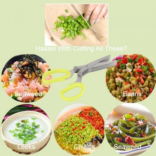 Kéo Cắt Đa Năng Bằng Thép Không Gỉ Với 5 Lưỡi Dao