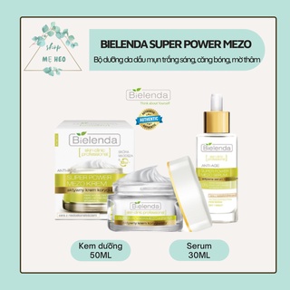 Serum trẻ hóa da và Kem dưỡng da Bielenda Super Power Mezo cho da dầu mụn trắng sáng, căng bóng, mờ thâm