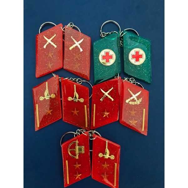 Móc khoá bộ đội resin quân hàm kết hợp