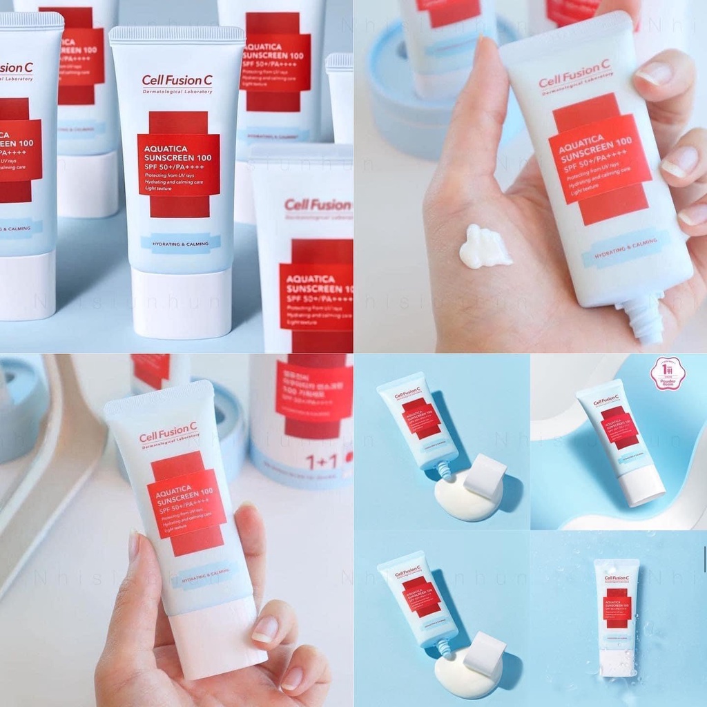 Kem chống nắng dưỡng ẩm , làm dịu da CELL FUSION C AQUATICA SUNSCREEN 100 SPF 50+ / PA ++++