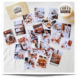 Set 21 sticker nhãn dán ảnh phong cách Instagram (Màu Nâu) trang trí Scrapbook/Planner