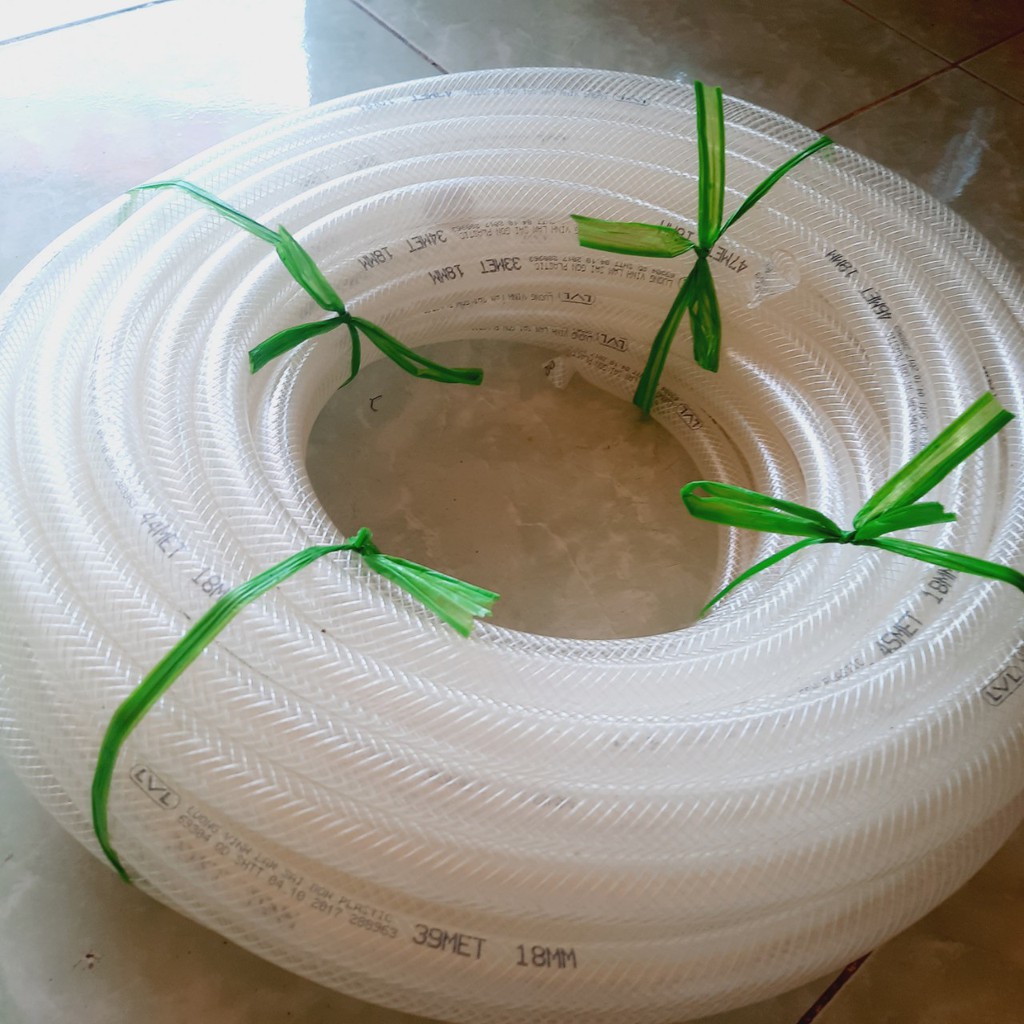 1 cuộn 45 mét ống nước, ống dẫn nước tưới cây, ống nhựa lưới phi 18mm ( dày 1ly)- màu trắng