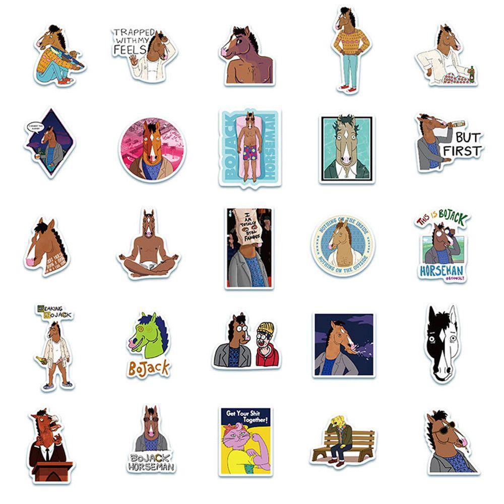 Set 50 Sticker Hoạt Hình Dán Laptop Ván Trượt