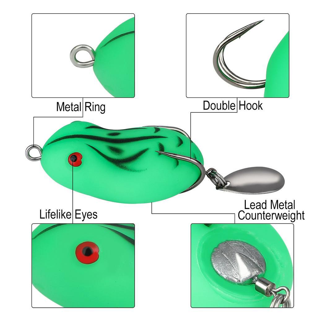 Mồi câu cá nhân tạo bằng silicone mềm hình chú ếch Sougayilang 14g có móc thả