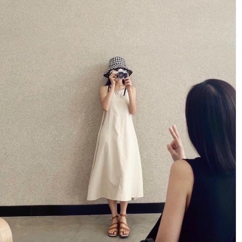 Váy maxi dáng suông sát nách chất đũi nhiều màu - SL14