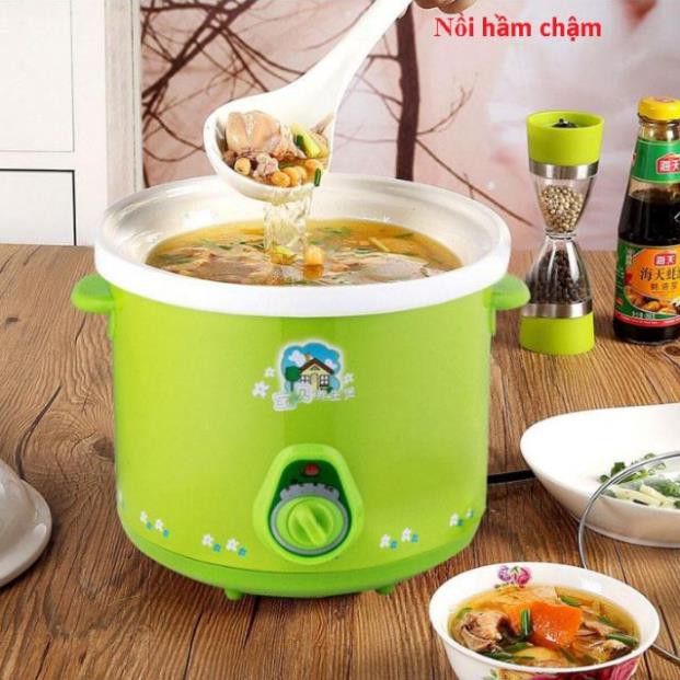 Nồi Kho Cá - Nồi Nấu Cháo Chậm Đa Năng 1.5L hàng vnxk Model