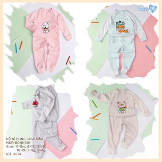 Bộ dài tay nỉ dày chui đầu BONS99 cho bé