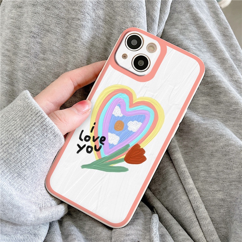 Ốp iphone - Ốp lưng iphone cạnh vuông I Love You dành cho ip 6 đến 14promax - ng210