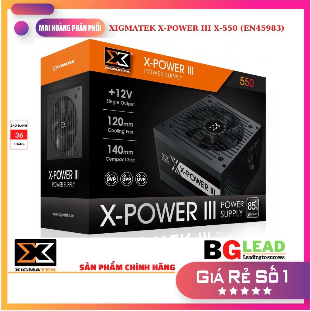 Nguồn máy tính XIGMATEK X-POWER III X-550 (EN45983) - Sản phẩm lý tưởng cho hệ thống GAME-NET