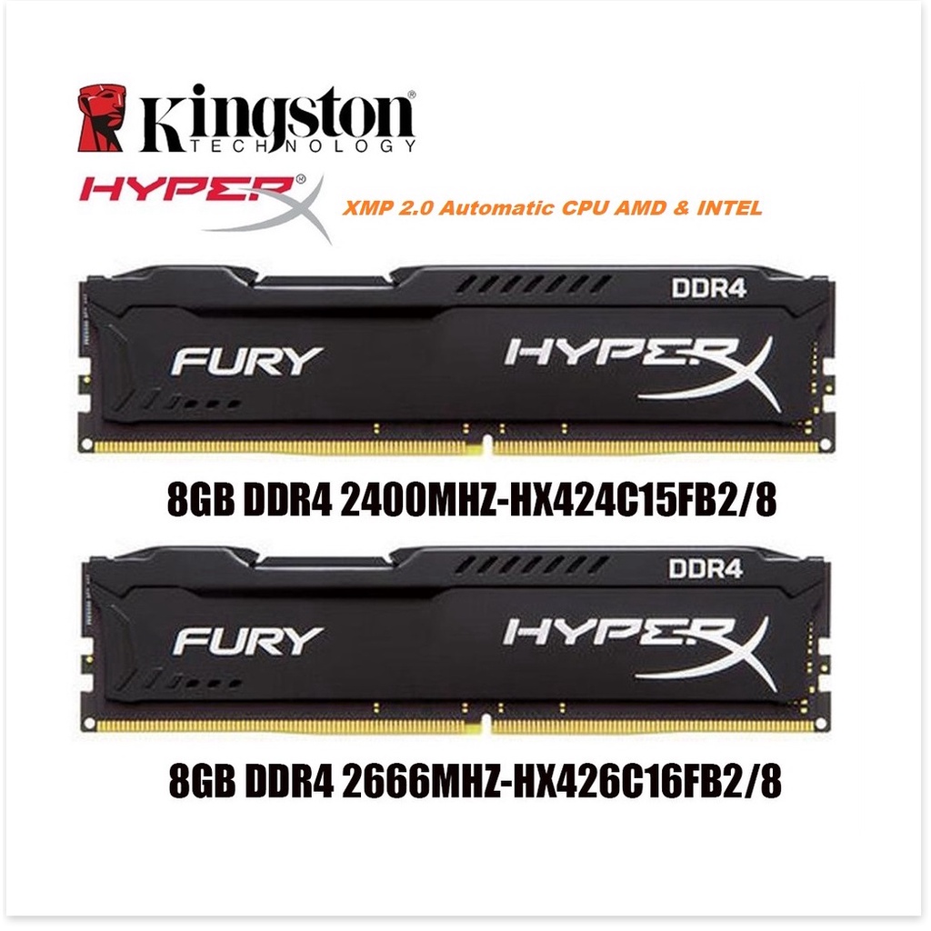 💦 Ram Kingston HyperX Fury 8GB DDR4 2400MHz Chính Hãng - Bảo hành 36 tháng 1 đổi 1