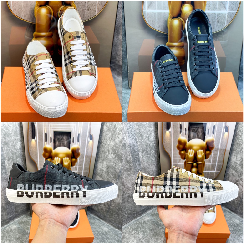 Giày thể thao kẻ sọc cổ điển Burberry BBR cao cấp, Giày Hot trend cao cấp, dễ phối đồ