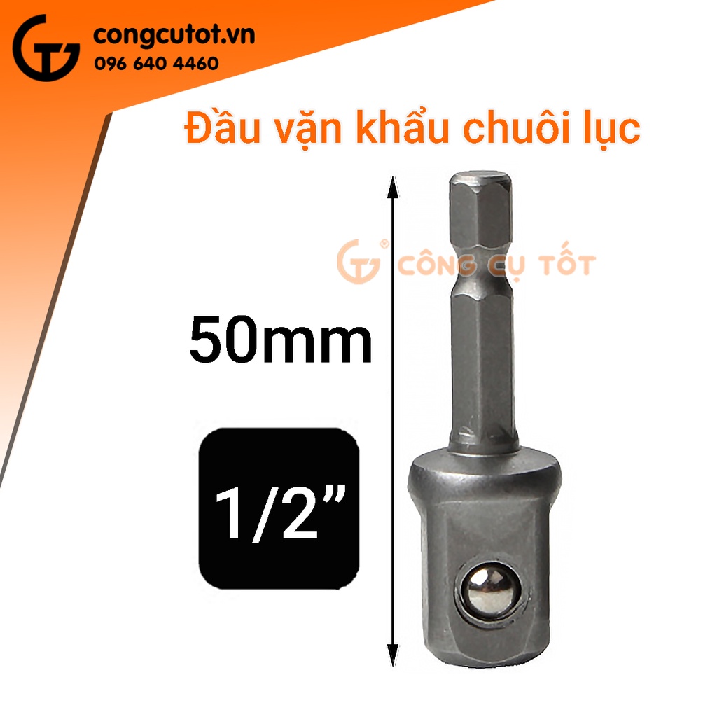 Bộ 3 Đầu vặn khẩu chuôi lục dài 50mm