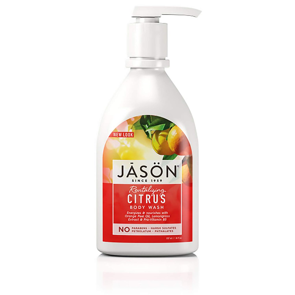 Sữa tắm thiên nhiên JASON Natural Body Wash and Shower Gel Revitalizing Citrus 887ml (Mỹ)