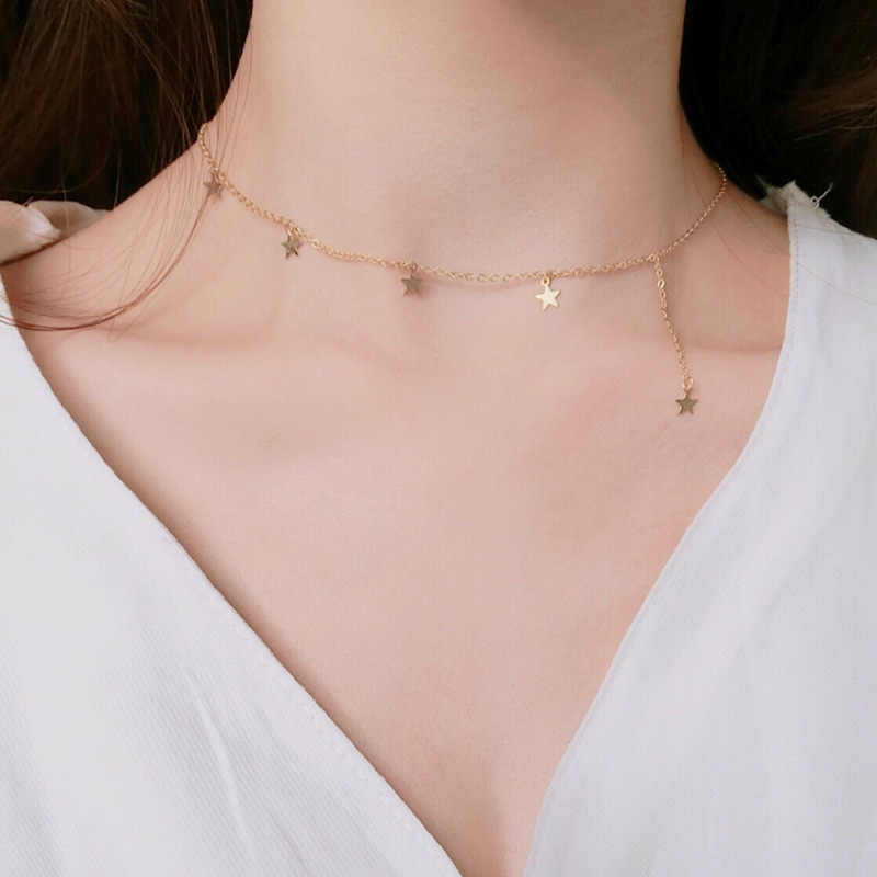 Vòng choker phối mặt hình ngôi sao tinh tế thời trang cho nữ