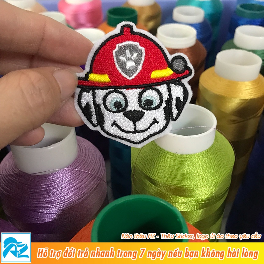 Patch vải thêu hình logo chó cứu hộ paw patrol - Sticker ủi vá quần áo S202