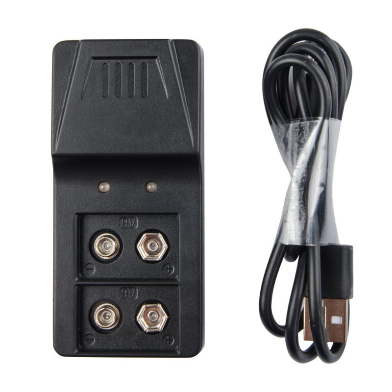 LIDU USB 9V 6F22 Battery Charger 2 Slot for 9V Rechargeable Li-lon and Ni-MH battery