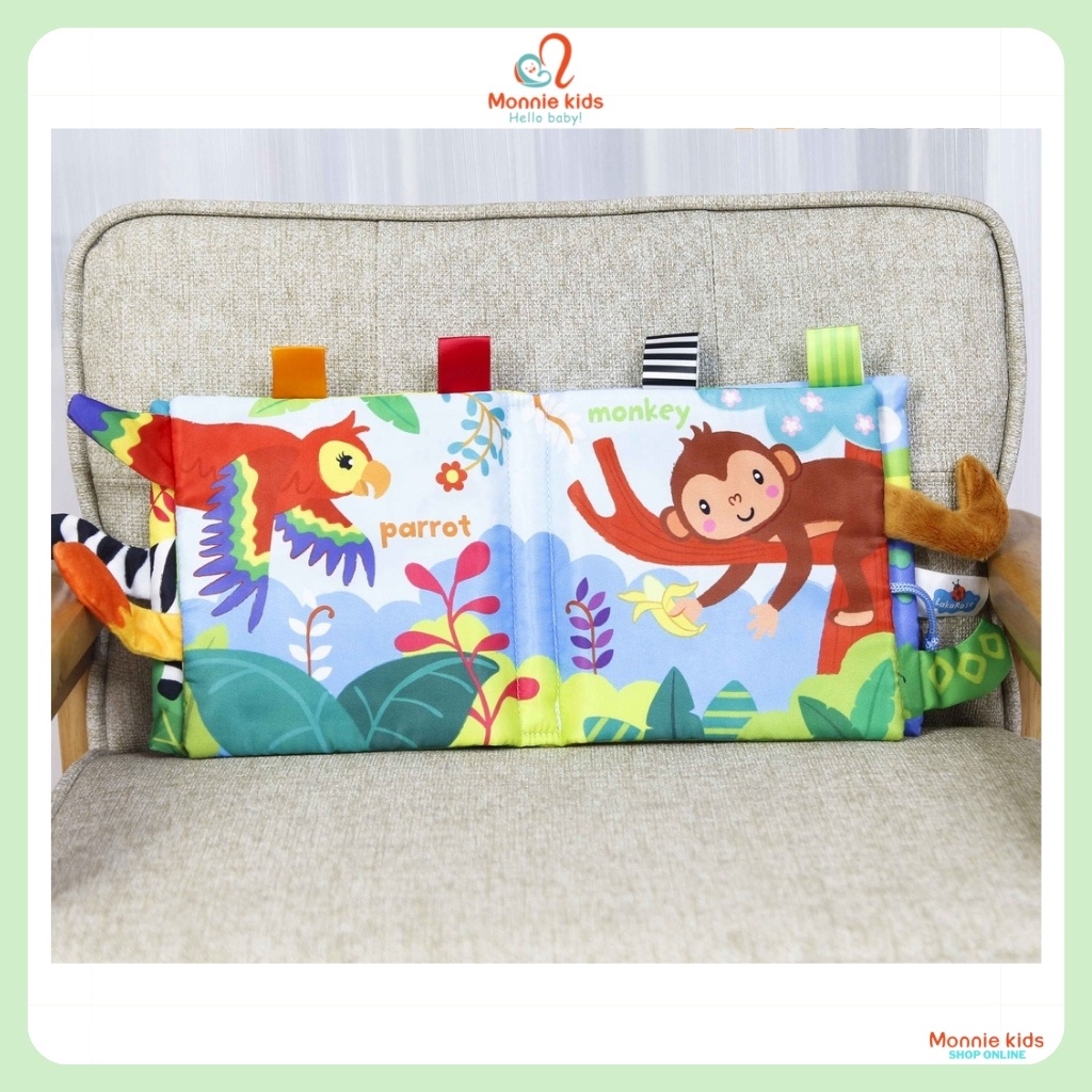 Sách vải 3D Toys House cho bé từ sơ sinh, đồ chơi sách vải kích thích thị giác - Monnie Kids