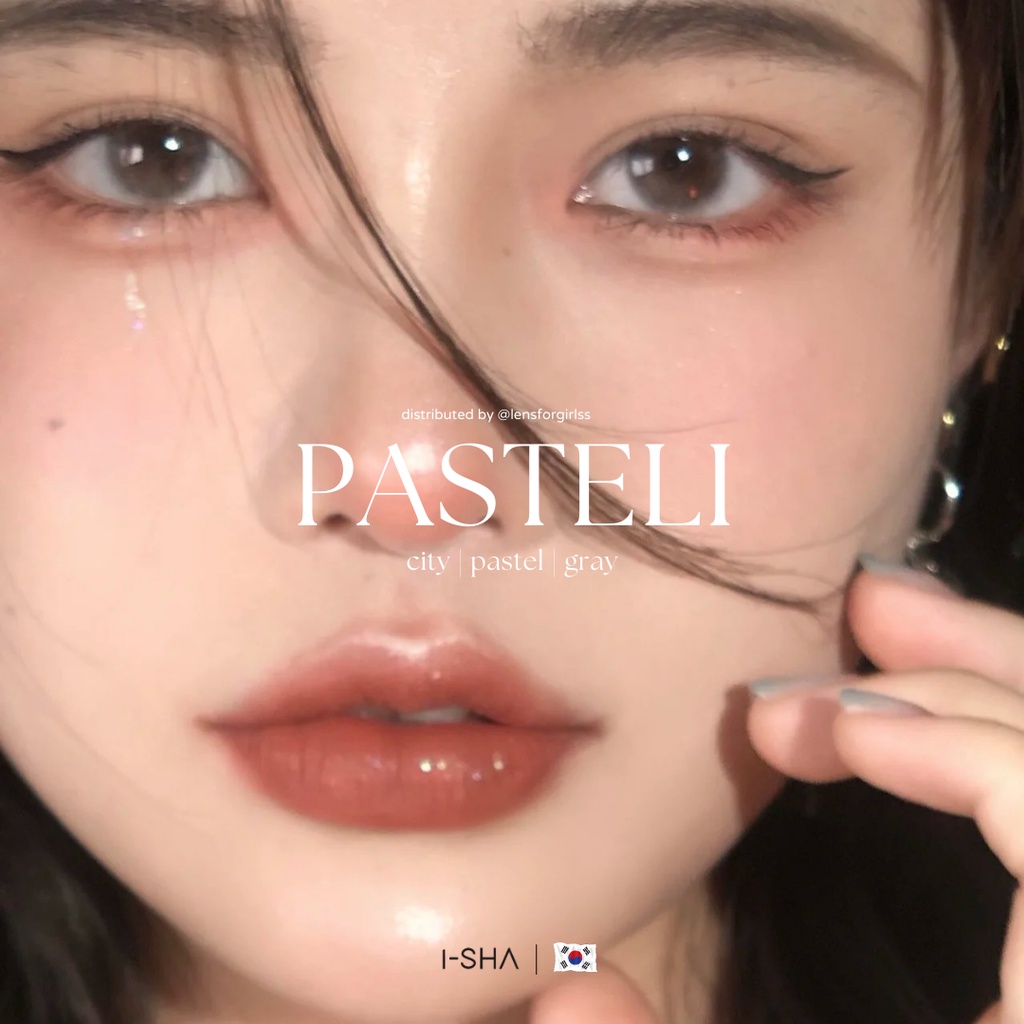 Kính áp tròng trong trẻo phong cách nhẹ nhàng Hàn quốc màu pastel Sugar Pasteli City Brown | Hsd 8-12 tháng | Lens cận