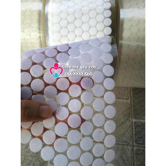 Set 100 cặp verclo băng dính nhám gai TRONG SUỐT KHÔNG CHE HÌNH